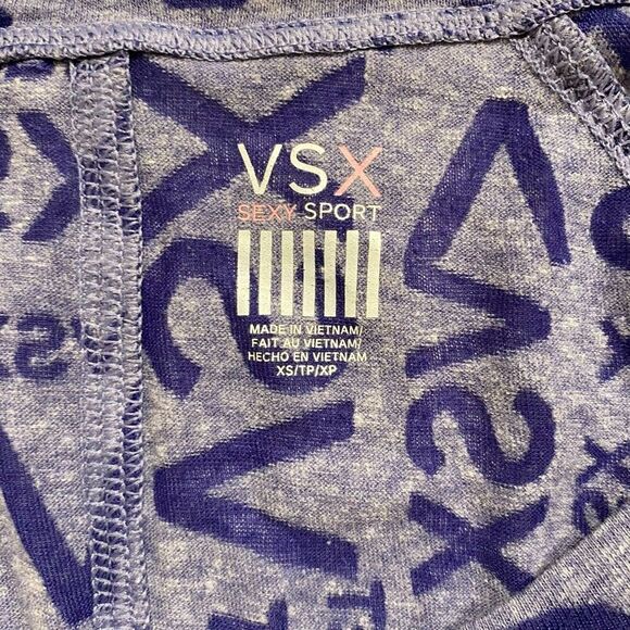 Victoria’s Secret VSX Sport Sexy Sport Blue Logo Print Tee Shirt Size XS - Picture 3 of 4
